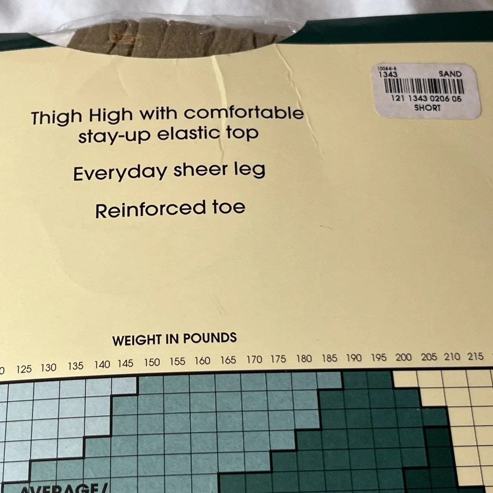 VTG East 5th Sheer Caress Sheer Thigh High Stockings Short Sand